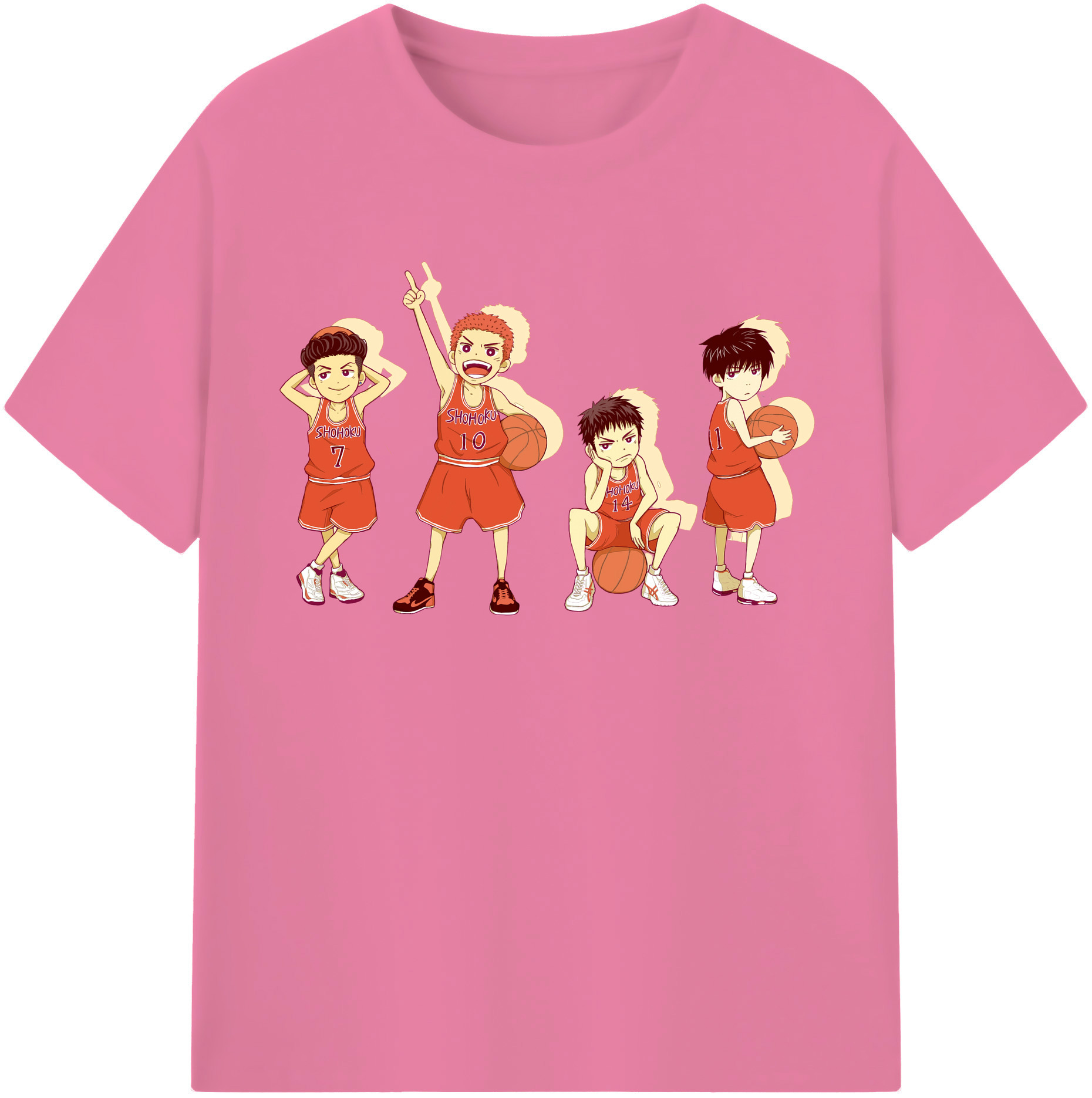 SLAM DUNK／スラムダンク 綿100％半袖Tシャツ（フロントプリント）